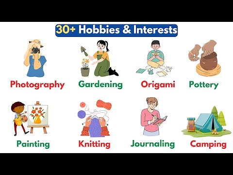Hobbies and Interests Vocabulary | List of Hobbies | English Vocabulary