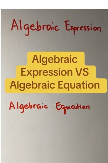 Algebraic Expression vs Algebraic Equation Explained