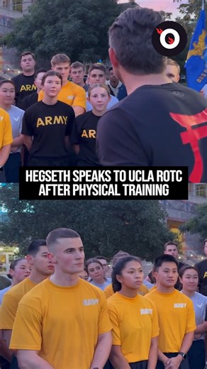 War Secretary Pete Hegseth spoke to members of the UCLA ROTC programs on Friday after joining them for physical training. #news #shorts #rotc #politics #marines #army #navy #veteran #military #trump #maga #democrats #republicans #ucla #losangeles #california #socal | Off The Press