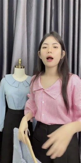 Áo Sơ Mi Nữ Kẻ Sọc Tay Bèo Cột Nơ | Mẫu Áo Thanh Lịch Cho Nàng Công Sở