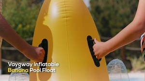 Vaygway Ride-on Inflatable Banana Pool Float- 1-2 Person Yellow Swimming Pool Fun Banana Float- Pool and Beach Activities- Party Decoration