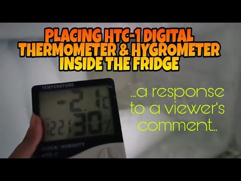 PLACING HTC-1 DIGITAL THERMOMETER & HYGROMETER INSIDE THE FRIDGE