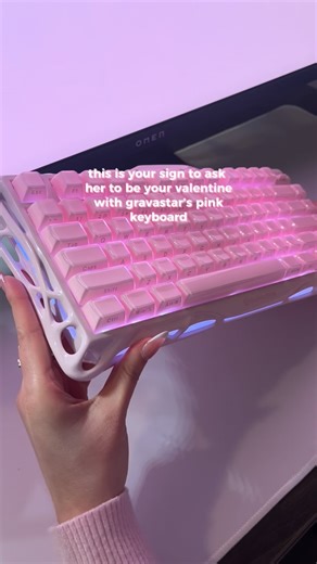 vivi on Instagram: "she’d never turn u down if u ask with a pink keyboard 🩷 use code: “vivi” OR the link in my bio for 15% OFF! (valid from feb 2nd to feb 15th!) #gravastar #keyboard #tech #pinkkeyboard #valentinesday"