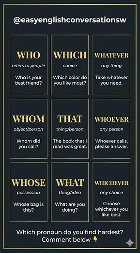 Who vs Whom vs Whose vs Which (Easy English Grammar Lesson)” #learnenglishgrammar