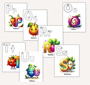 Vegetable ABC Flash Cards: Printable Learning Activity (digital Download) - Etsy Canada