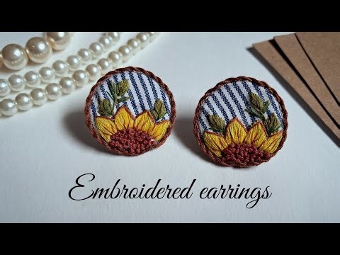 Hand Embroidered Earrings Tutorial | Easy Step by Step for Beginners