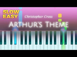 Christopher Cross - Arthur's Theme - SLOW EASY Piano TUTORIAL by Piano Fun Play