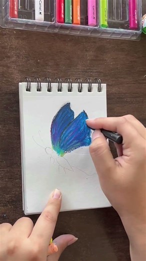 Easy Oil Pastel Drawing - Butterfly🦋 #art #drawing #oilpastel #painting #butterfly #viral #tutorial