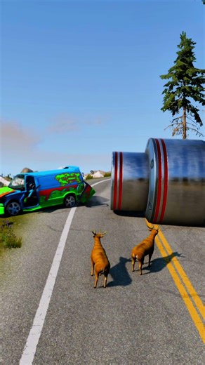 Single Hydraulic Press Sends Cars Flying - BeamNG.drive