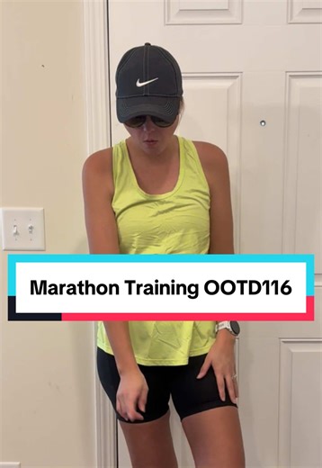 Marathon Training Day 116 OOTD - a few running miles Tank from Amazon GapFit sports bra from Sam’s Club Shorts from Costco Socks from Feetures Hat from Nike Shoes are ASICS Novablast 5s Glasses from Goodr Headphones are AirPod Pro 2s Watch Garmin Forerunner 255 #Running #runtok #run #runner #marathontraining