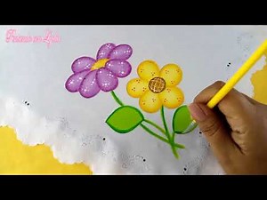 Pintura En Tela Para Principiantes / Como Pintar Flores De Colores