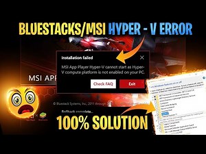 BLUESTACKS/MSI HYPER-V ERROR 100% SOLUTION II BLUESTACK HYPER-V PROBLEM FIXED PERMANENTLY