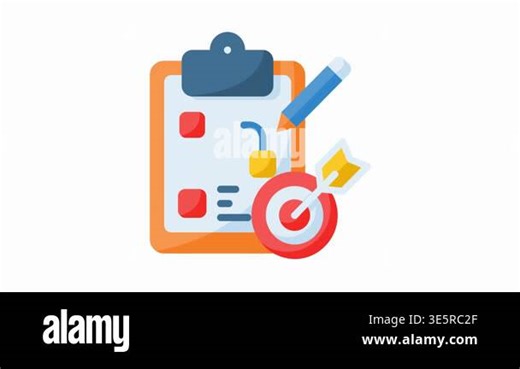 target with pencil, flat icon, vector illustration Stock Video Footage - Alamy