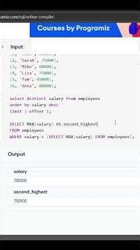 SQL Interview Question: Find the Second Highest Salary (2 Easy Ways)