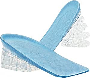 Dr.Foot Adjustable 5-Layer Height Increase Insoles, Silicone Heel Cushion Inserts for Men and Women, Gel Heel Lift Inserts for Leg Length Discrepancy