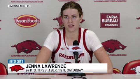 Jenna Lawrence drops double-double, Arkansas women’s basketball improves to 11-3