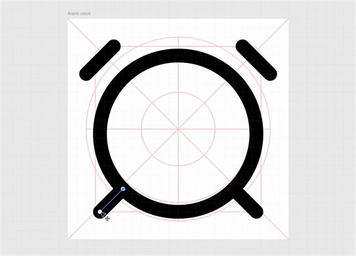 Day 166 - How to Draw an Alarm Clock Icon in Figma 👇 | Hugeicons