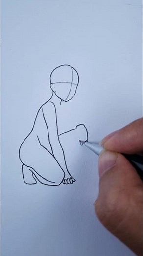 How to Draw a Sitting Pose ✨Tutorial✨ #drawing #pose