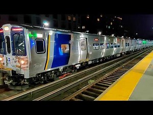 LIRR: M9 Train & M7 Train on the Port Washington Branch at Flushing - Main St
