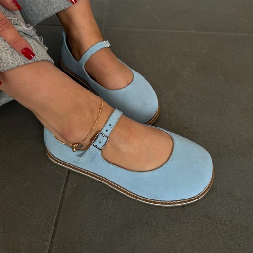 Barefoot Ballet Flats Women, Mary Jane Minimalist Shoes, Wide Toe Box Suede Leather Flats, Handmade Zero Drop - Etsy