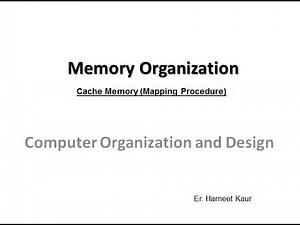 Memory Organization (Part-5)- Cache Memory Mapping