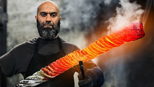 Watch steel cable transform into a razor-sharp knife