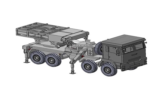 雷霆2000火箭弹发射车3D模型图纸下载_机械数模资料