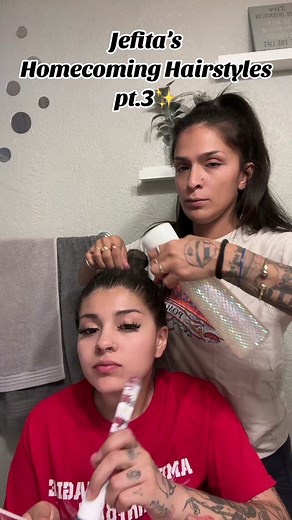 Happy Friday! Have yall tried our hairstyles yet? Here’s another idea for hoco or whatever, dont forget to use my codes to save $$$😉@Suavecito Pomade@Suavecita Pomade #sophie #nm #newmexico #nuevomexico #viral #foryou #paratii #fypシ #bestfriend #trending #homecoming #hairstyle #hotd #jefita #updo #slickback #hoco #suavecito #madreehija #madreyhija #motherdaughter #motherdaughterduo #grwm #peinados