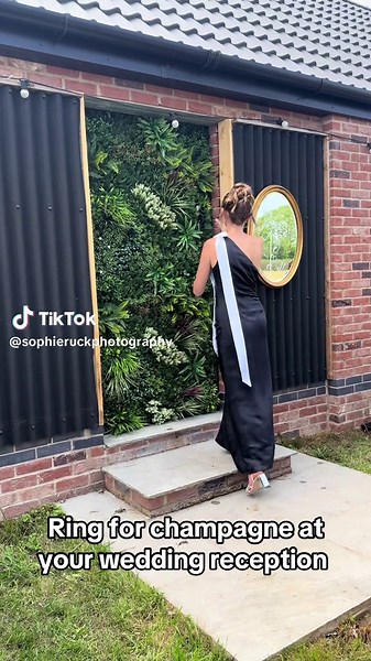 Unique Wedding Reception Idea: Ring for Champagne