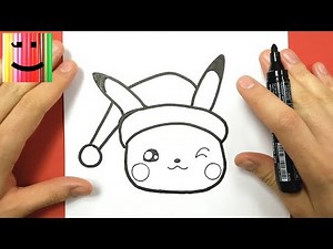 HOW TO DRAW KAWAII PIKACHU FOR CHRISTMAS