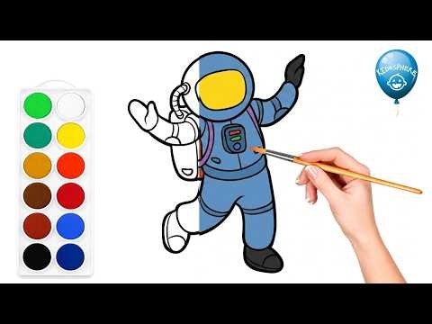 🚀👨‍🚀 How to Draw and Color an Astronaut Space Suit | Easy Drawing for Kids! 🌟🎨