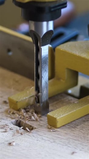 Hollow Chisel Mortiser in Action - Woodworking Demonstration