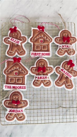 Personalized Felt Gingerbread Man and House Ornaments | Christmas Tree Decor | Custom Name Gift Tags | Personalized Holiday Gift - Etsy