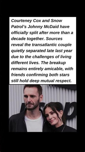 Courteney Cox & Johnny McDaid Split After 13 Years! 💔 #celebrity #news #shorts
