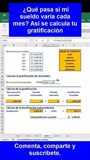 ¿Qué pasa si mi sueldo varía cada mes? Así se calcula tu gratificación #gratificación #sunat