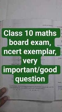 #class10maths , very important question( ncert exemplar)