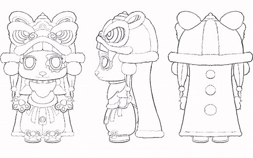 IP设计线稿过程-斯芬克