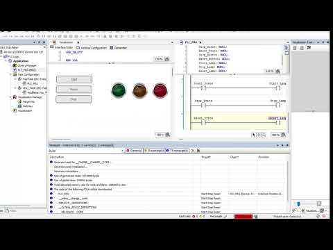 Industrial PLC Start-Stop-Reset Logic with HMI Interface