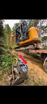 Extreme Excavator Unloading From Truck Without Ramps | Dangerous Heavy Equipment Operation