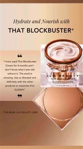 7.1K views · 99 reactions | Deep hydration. Superstar skin. 朗✨ That Blockbuster® Hydrating Cream helps deliver all-day moisture and a smooth, luminous finish that lasts. Meet your ticket to red carpet ready radiance and see why our customers are raving (and thousands are glowing). Available now via link in bio.  | JLo Beauty | Facebook