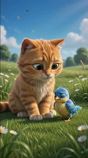 The Brave Little Cat Saved a Lost Bird 🐱🐦❤️ | Heartwarming Cat Story #Shorts #cat