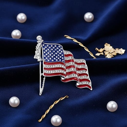 Patriotic Flag Lapel Pins – Anti-Exposure Safety Back Pins for Jackets, Coats, and Shirts – 4th of July, Independence Day, 250th Anniversary, Memorial
