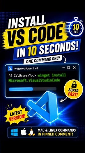 The fastest way to install VS Code #coding #programming #shorts