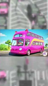 Wheels on the Bus 🚍 | Pink Cat Bus Nursery Song for Kids