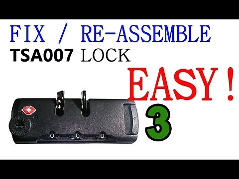 How to fix / reassemble TSA 007 luggage lock, TSA lock SUBSCRIBE please