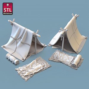 Campsite/tents/campfire - Tabletop Terrain | Scatter Terrain | Miniatures Terrain | Dungeons and Dragons | Pathfinder | RPG Terrain - Etsy UK