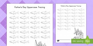 Father's Day Uppercase Tracing Worksheet