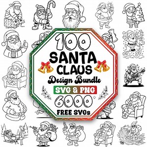 Santa Claus SVG Bundle: Christmas Vector Graphics (digital Download) - Etsy