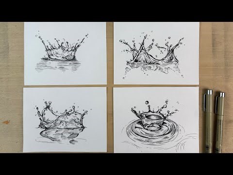 Live Replay | How to Draw Realistic Water Splashes with Pen | Dynamic Ink Sketching Practice