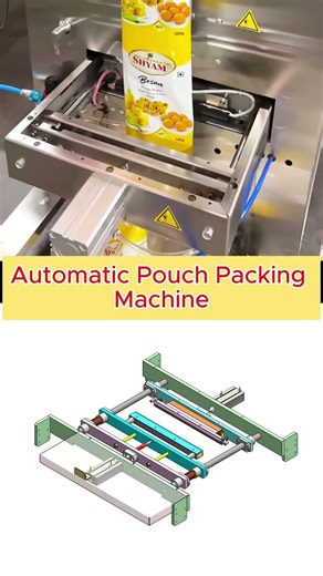 High-Speed Pouch Packing Machine Satisfying Process #solidworks #factory #packaging #Automation